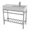 Modern Ceramic Console Sink With Counter Space and Chrome Base, 40